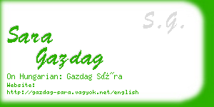 sara gazdag business card